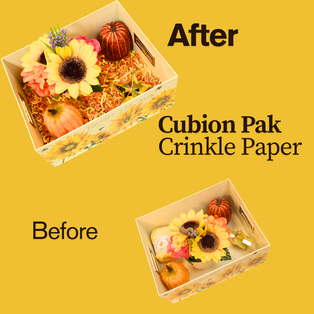 Cubion Pak Yellow Crinkle Paper 