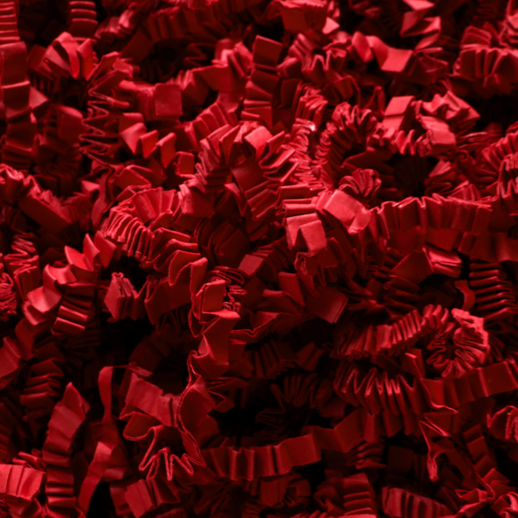 crinkle cut shredded paper velvet red