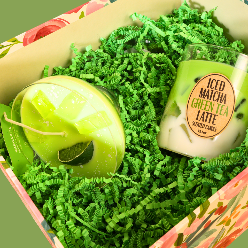 box filler green crinkle paper 