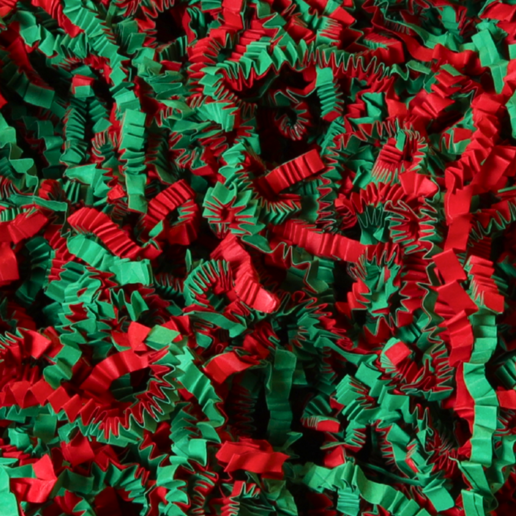 Xmas crinkle paper green and red 